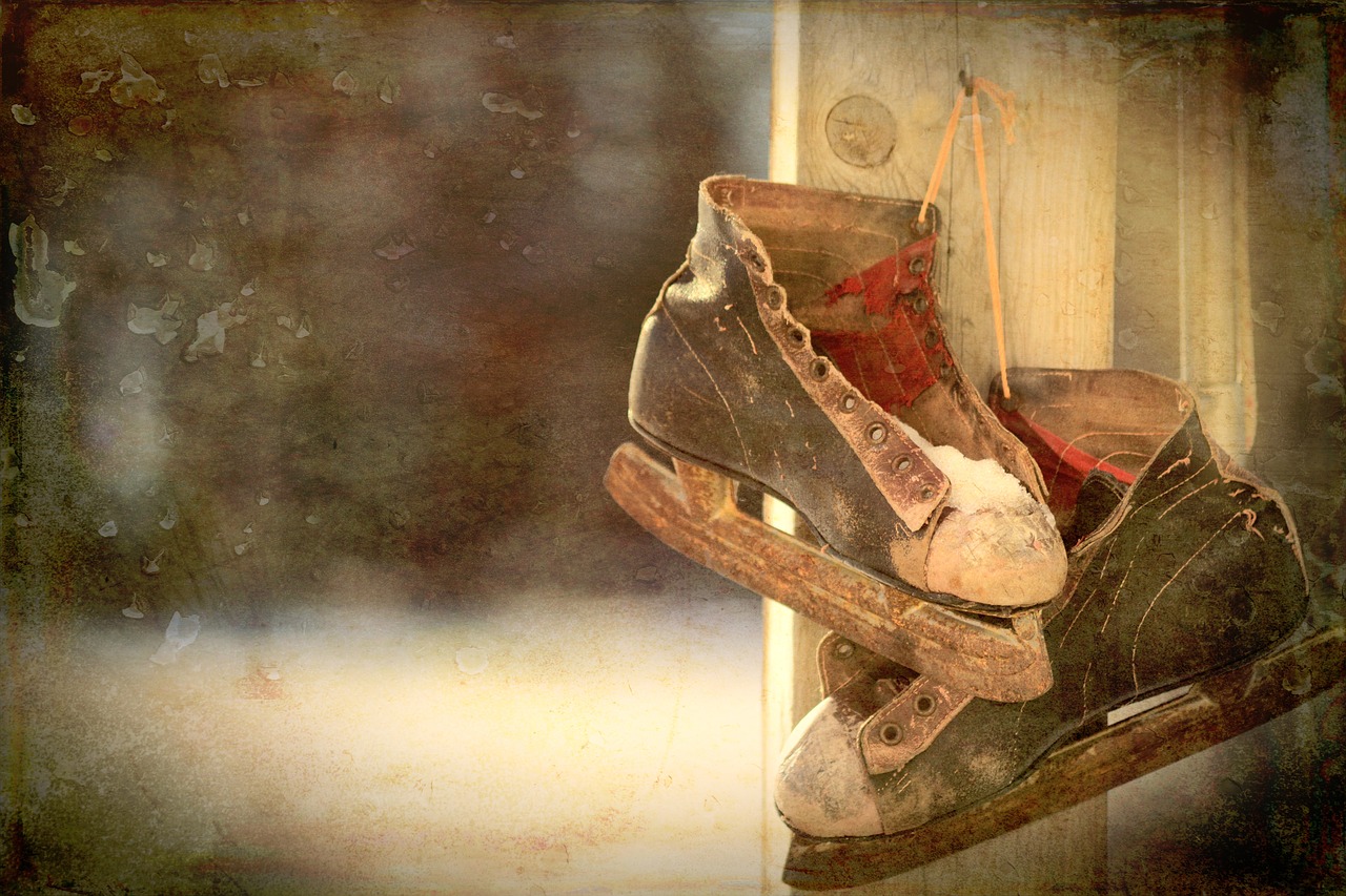 ice skates, skates, vintage